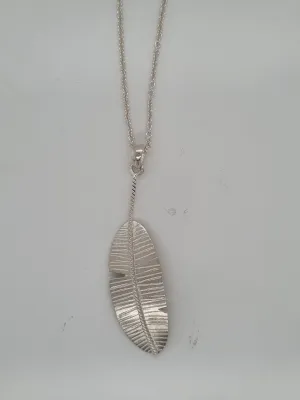 Sterling silver feather pendant