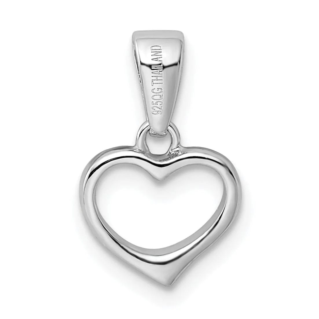 Sterling Silver Rounded Edge Open Heart Pendant