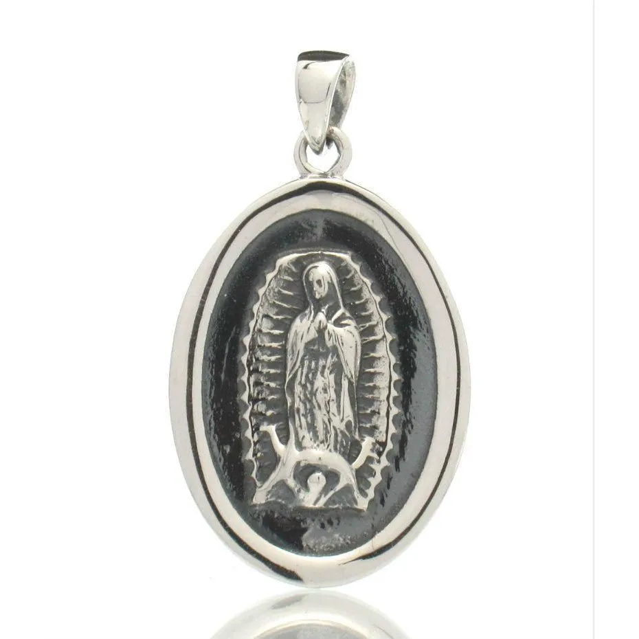 Sterling Silver Virgin of Guadalupe Pendant