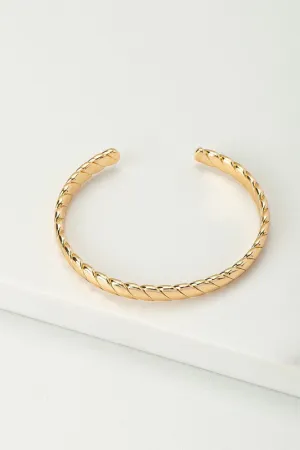 Textured Braid Cuff Bracelet - Gold