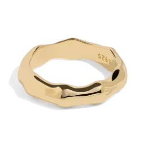 THE BAMBOO RING - Solid 14k yellow gold