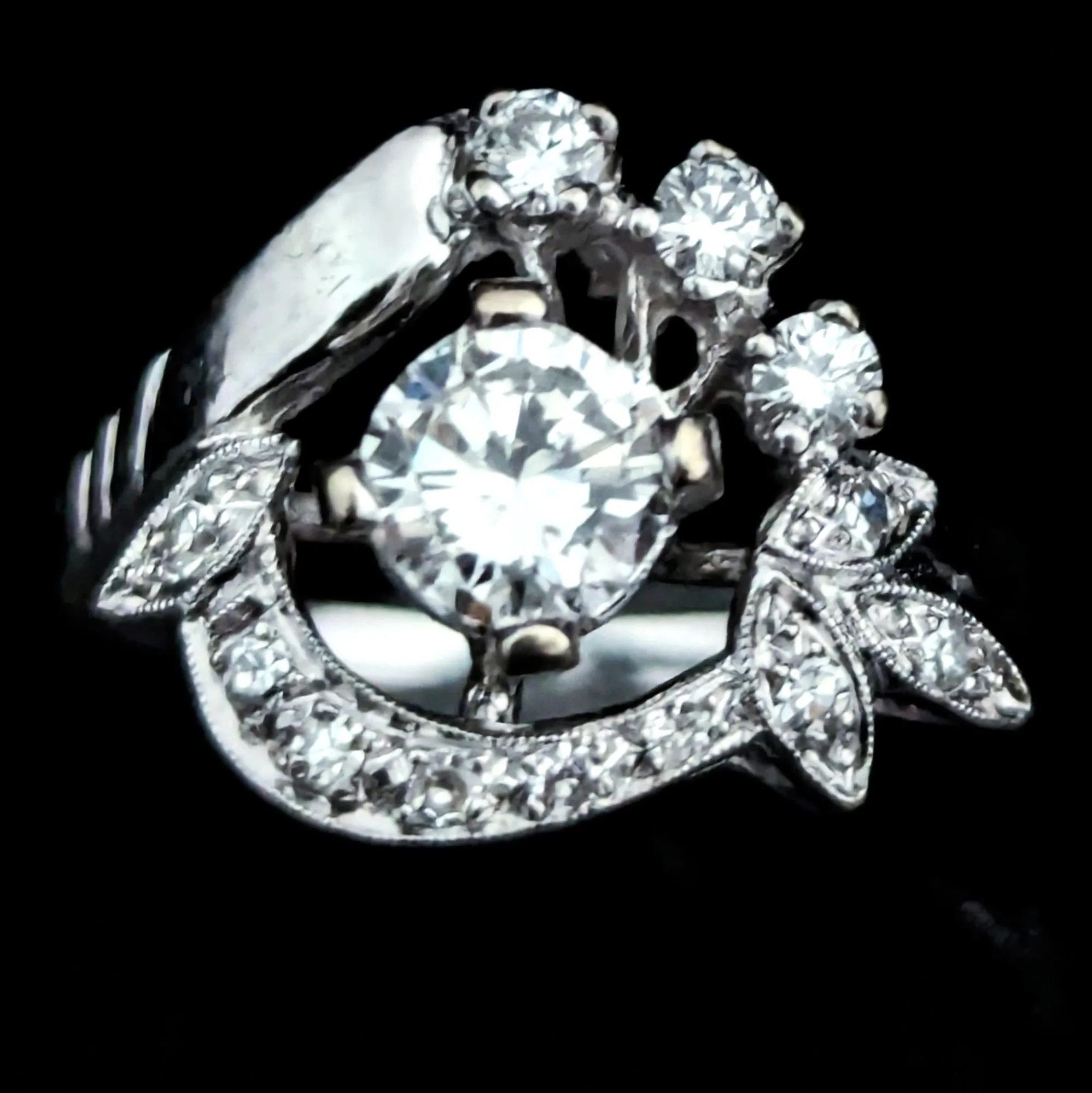 The Hanover - 1950s Diamond White Gold Ring Vintage