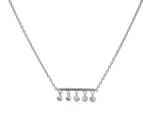 Thin Briolette CZ Bar Necklace