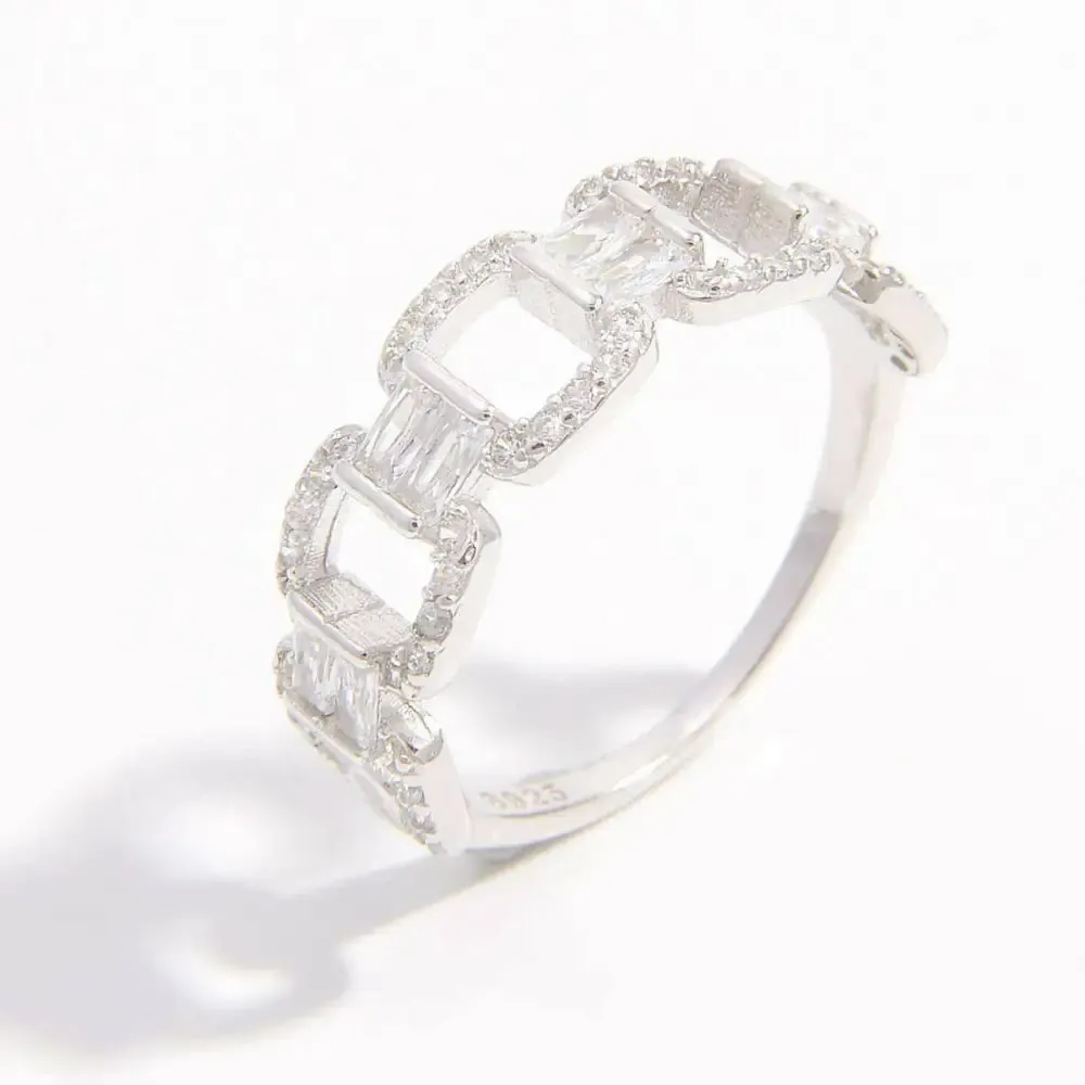 Timeless Elegance with the 925 Sterling Silver Zircon Cutout Ring