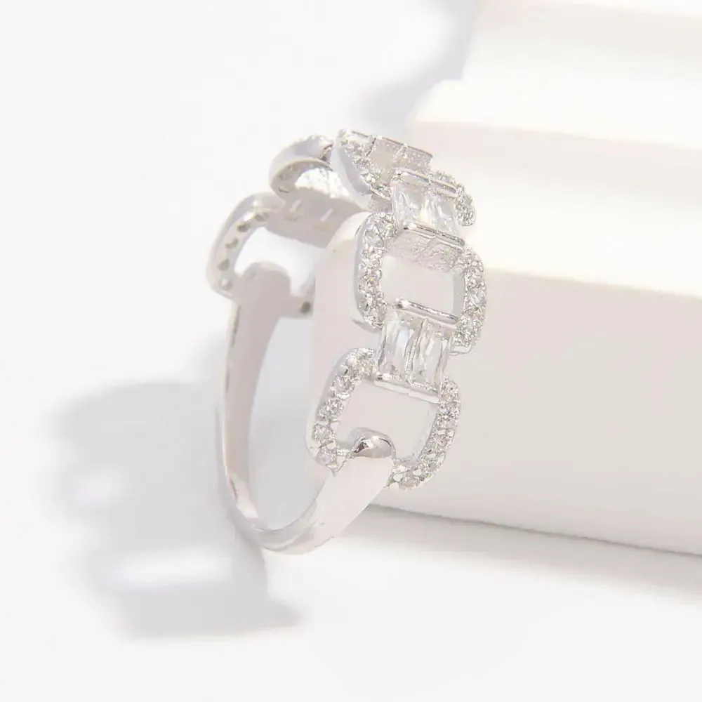 Timeless Elegance with the 925 Sterling Silver Zircon Cutout Ring