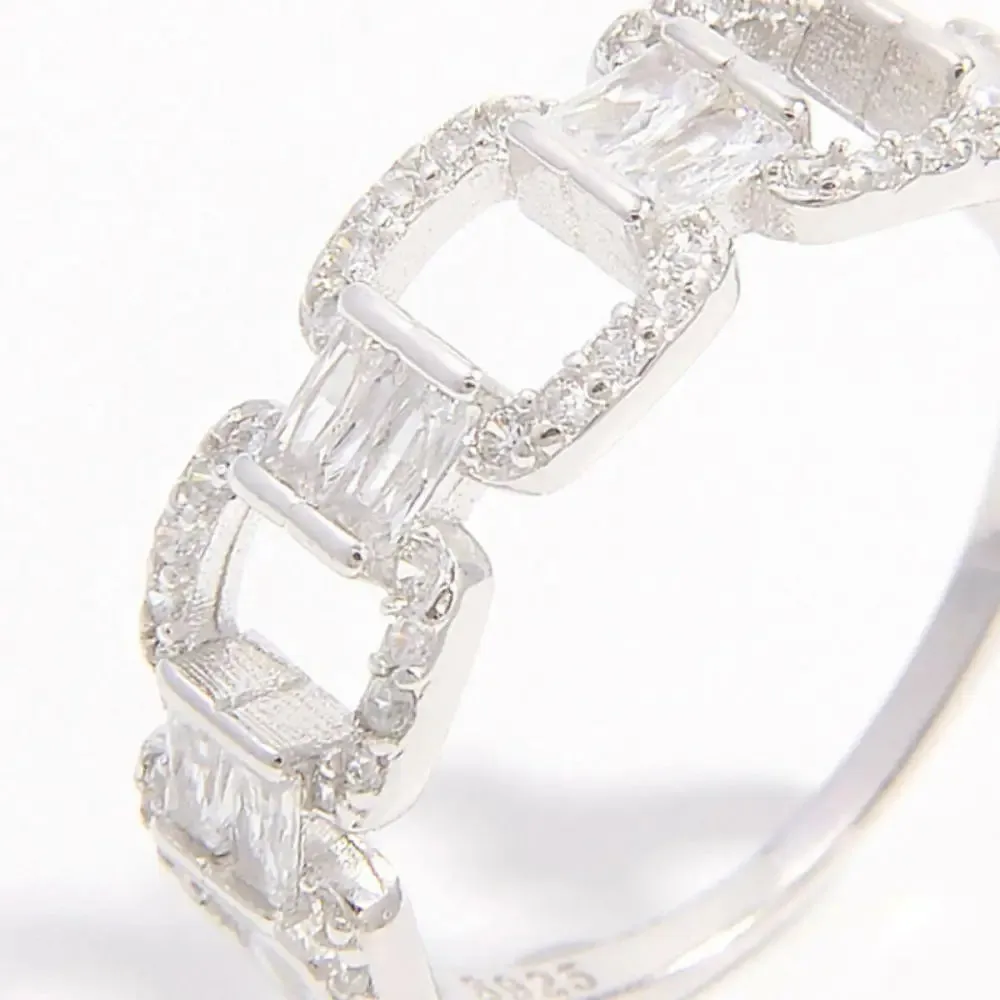 Timeless Elegance with the 925 Sterling Silver Zircon Cutout Ring