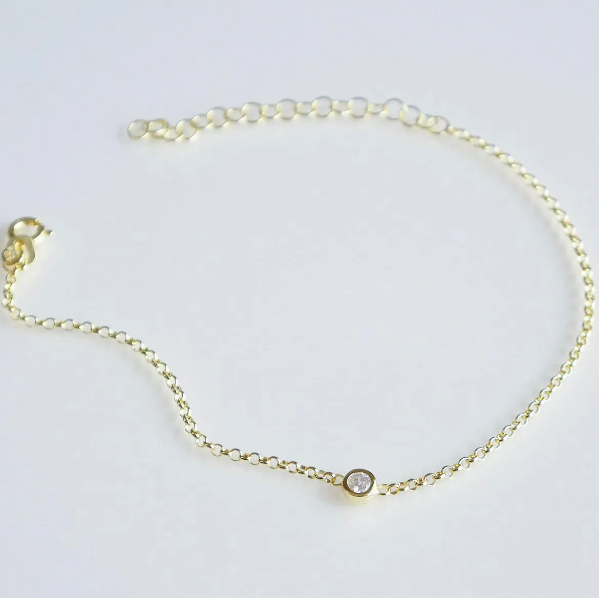 Tiny Single Bubble Sparkle CZ Bracelet