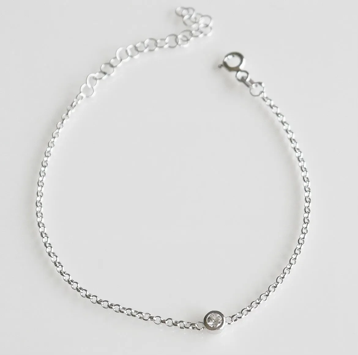 Tiny Single Bubble Sparkle CZ Bracelet