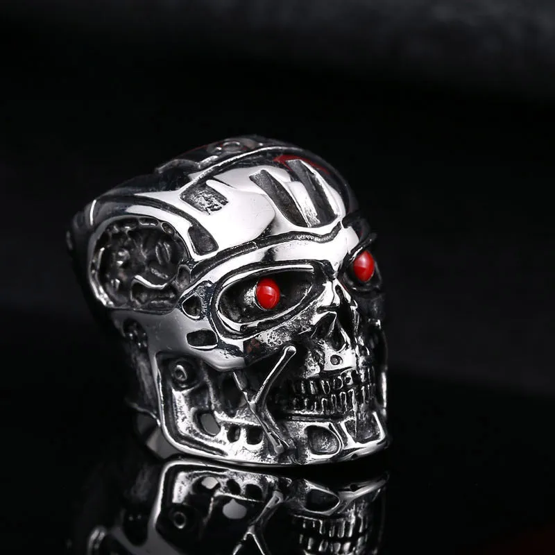 Titanium Steel Genesis Terminator Avatar Ring - Bold Men's Personality Jewelry