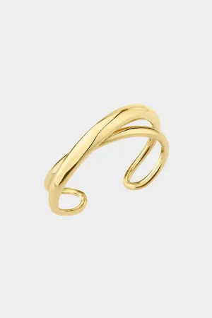 Twisted Twin Cuff, Yellow Gold