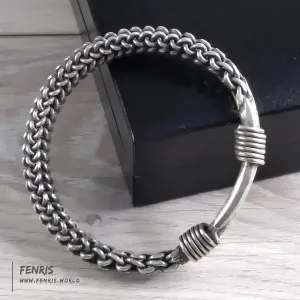 Viking Silver Torc Bracelet Braided Wire | Fenris