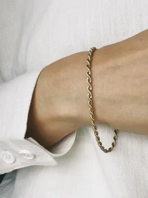 Vintage 14K Gold Rope Chain Bracelet