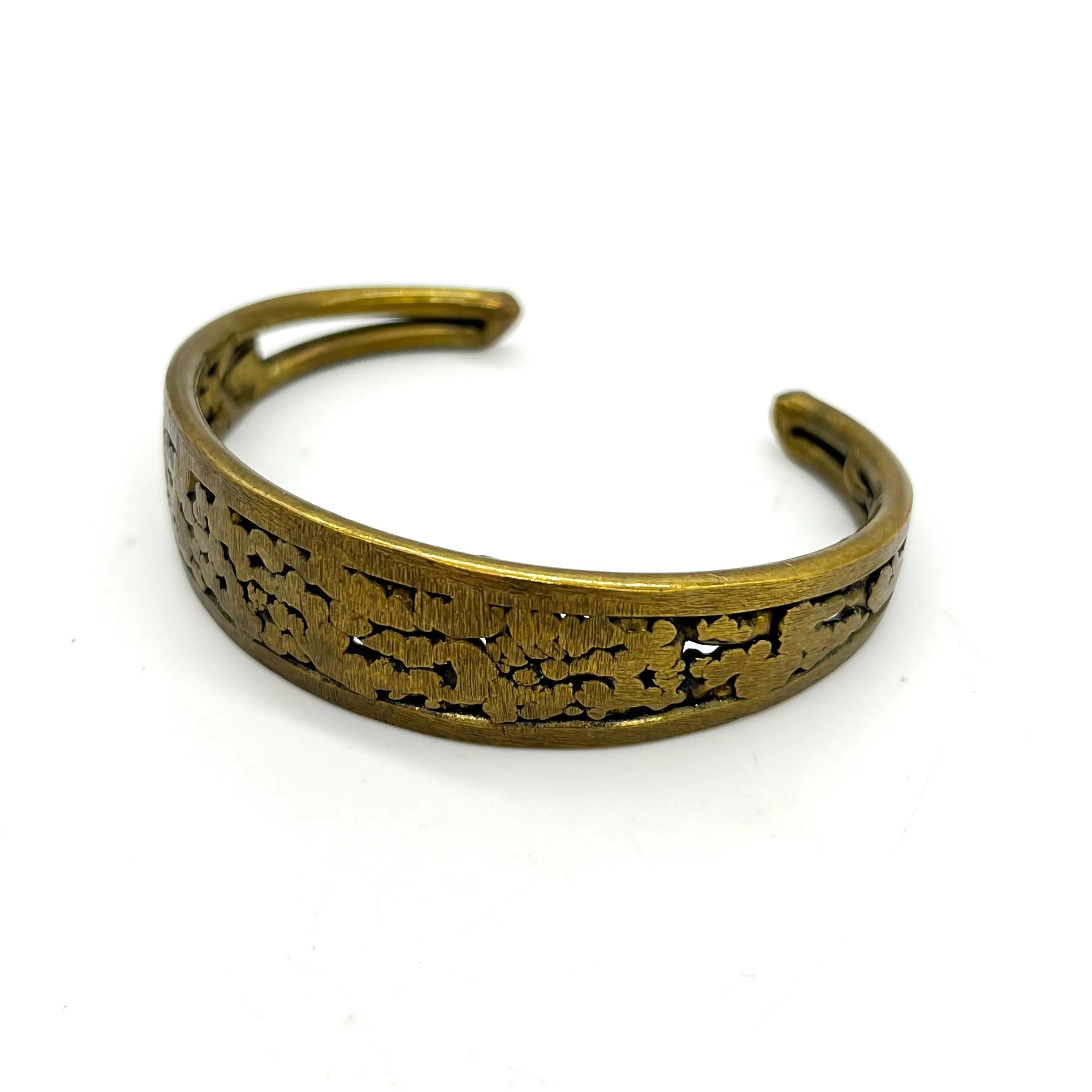 Vintage 1970's Brass Modernist Cuff Bracelet