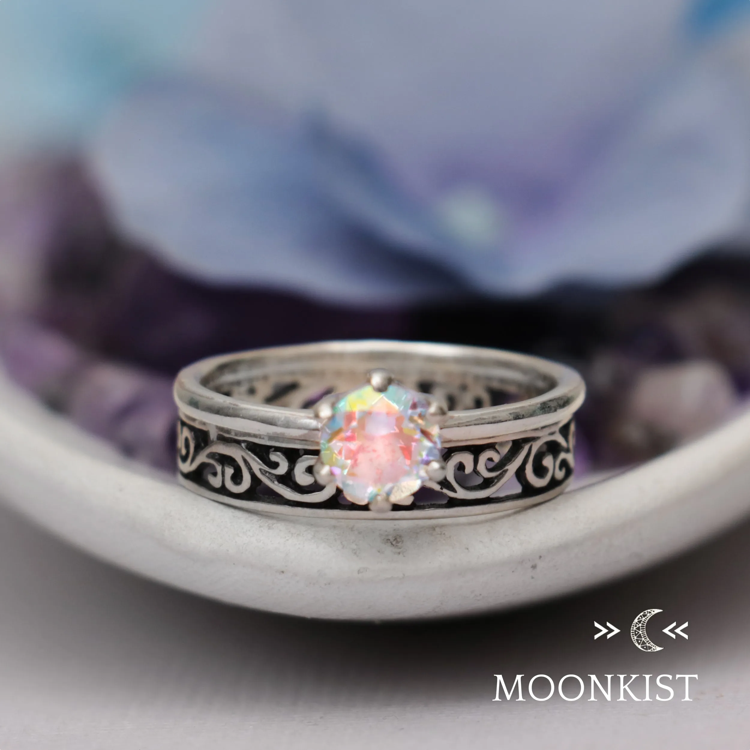 Vintage Vine Engagement Ring Set | Moonkist Designs