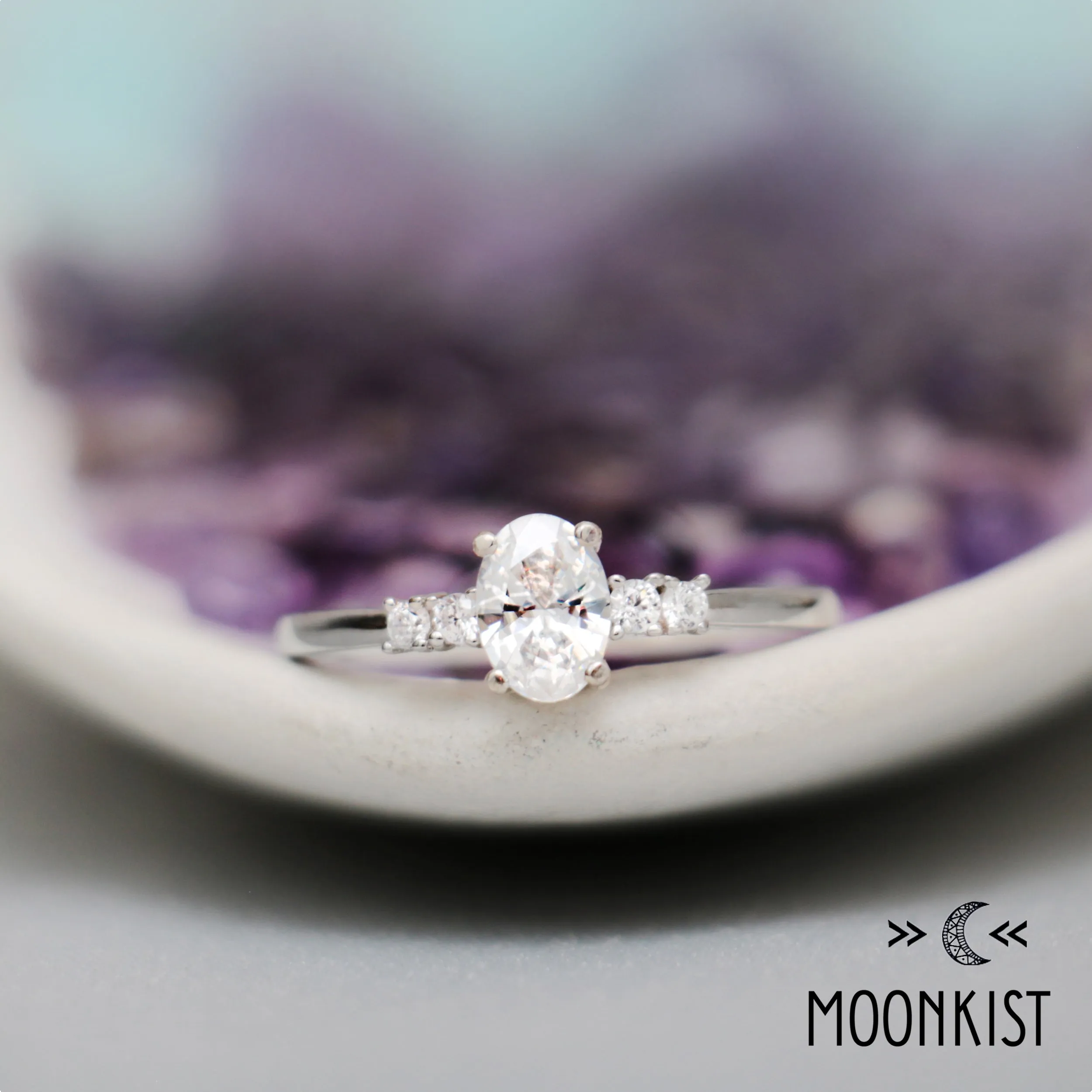 White Sapphire Five Stone Ring | Moonkist Designs