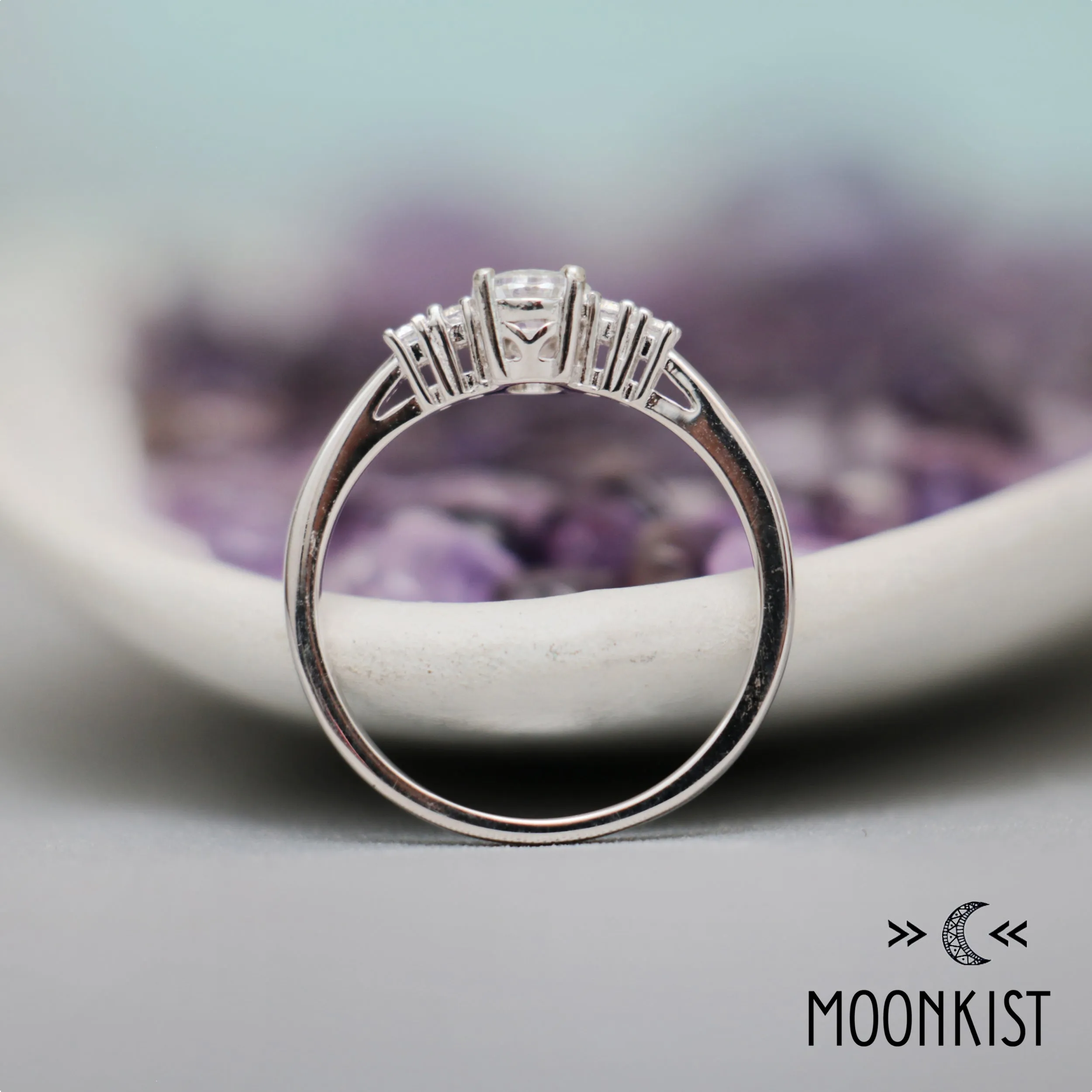 White Sapphire Five Stone Ring | Moonkist Designs