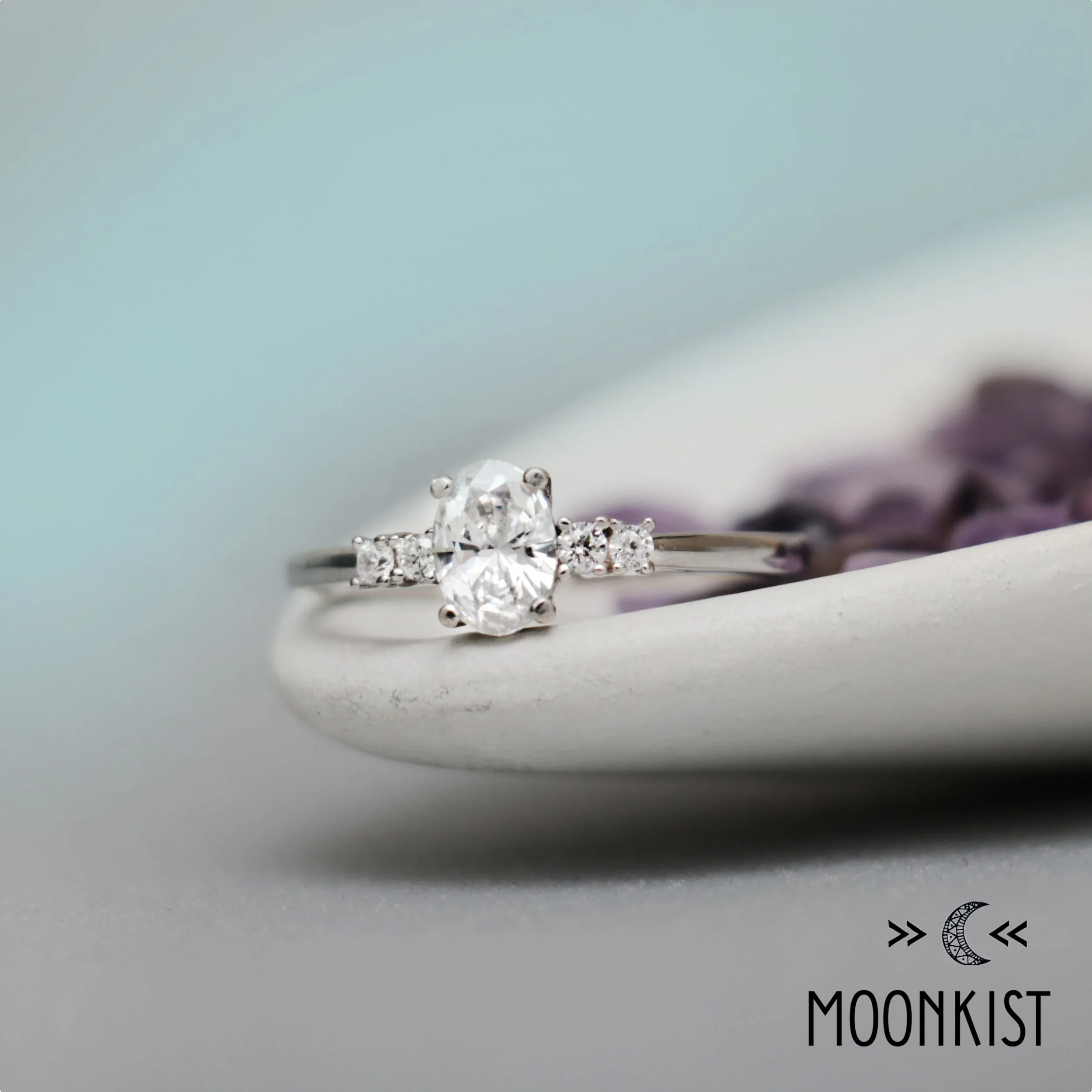 White Sapphire Five Stone Ring | Moonkist Designs