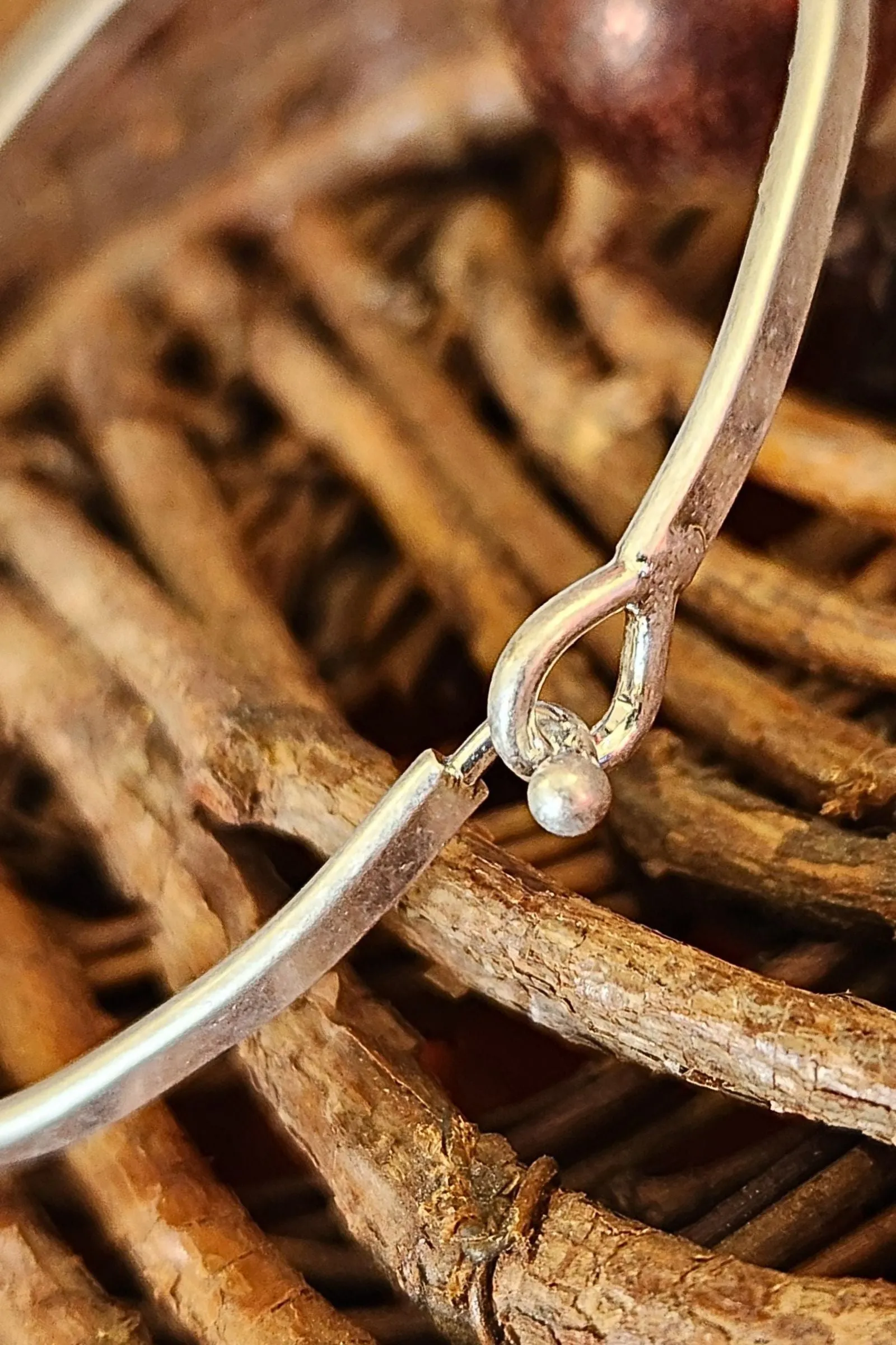 Worn Silver Bangle Bracelet